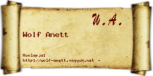 Wolf Anett névjegykártya