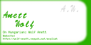 anett wolf business card
